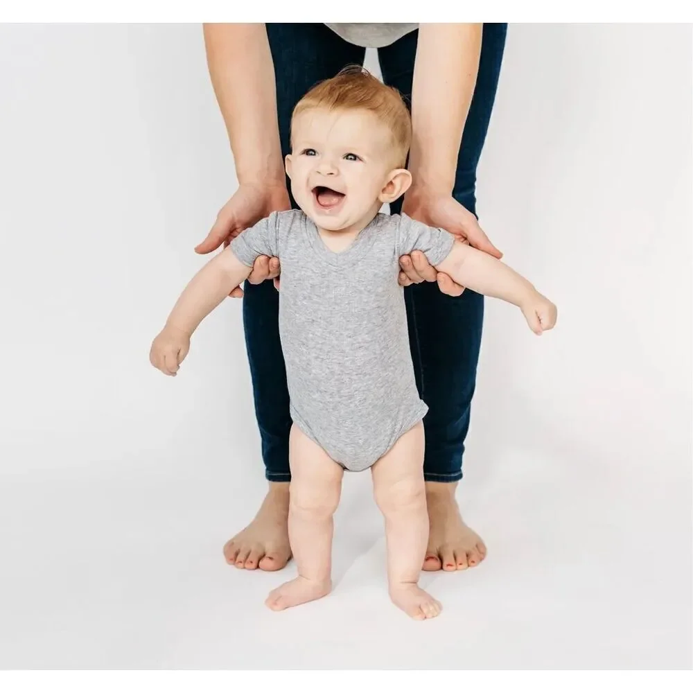 Little Bipsy Basic OnePiece Grey Shortsleeved - Cotton / Spandex